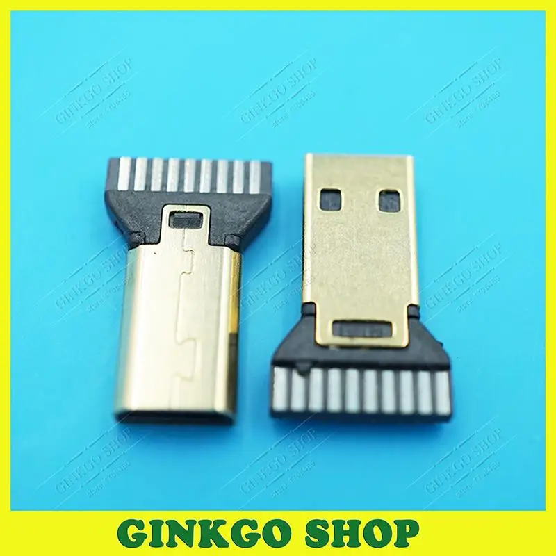 

50pcs/lot Gold-plating Micro HDMI Male Plug Jack Connector with PCB Plug