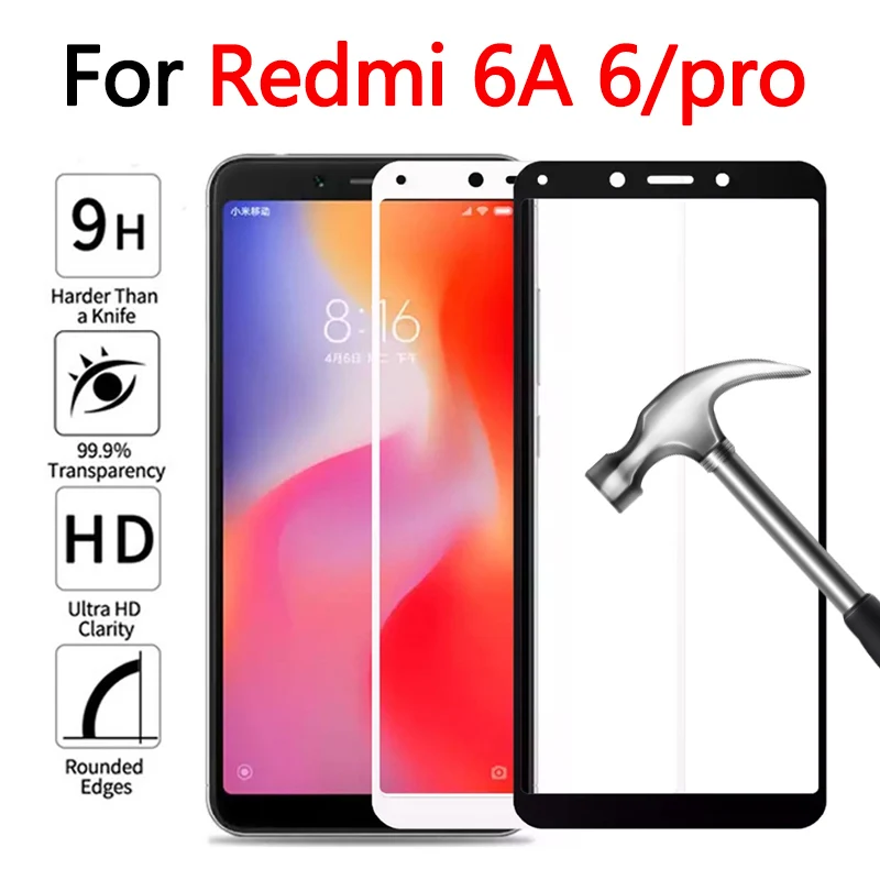 Защитный Стекло на холсте для Xiaomi redmi 6A 6 pro закаленное Стекло для redmi 6 Pro 6pro redmi 6 a Экран протектор из закаленного стекла с уровнем твердости 9h