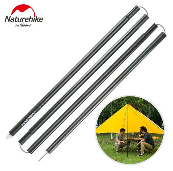 

Naturehike New Sturdy Aluminium Alloy Awning Rod Outdoor Support Pole Camping Awning 2 PCS 4 sections Tent Pole