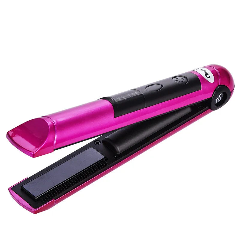 Mini Portable Wireless Rechargeable Hair Straightener Cordless Hair Curler Travel Hair