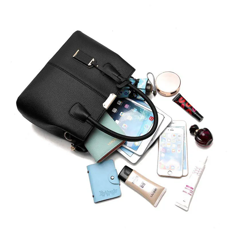Senhoras Lether Bolsa de Ombro Ocasional Grande