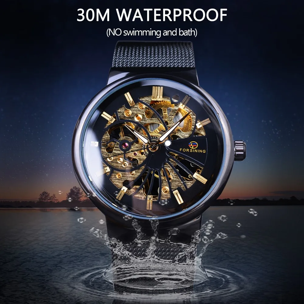 Forsining 2017 Fashion Luxury Thin Small Dial Unisex Design Waterproof Watches Men Luxury Brand Skeleton Watch Male Wristwatch