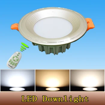 

Ultra thin LED Downlight 5W 7W 9W 12W Round Recessed intelligent remote control Lamp 220V Bedroom Kitchen Indoor use