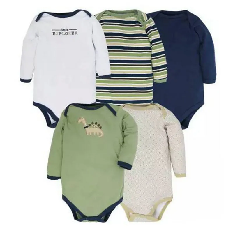 2016 New Baby Bodysuits 5PICSLOT Cotton Soft Baby Girls Boys Clothes Long Sleeve Children Jumpsuit Newborn Body Next Coveralls
