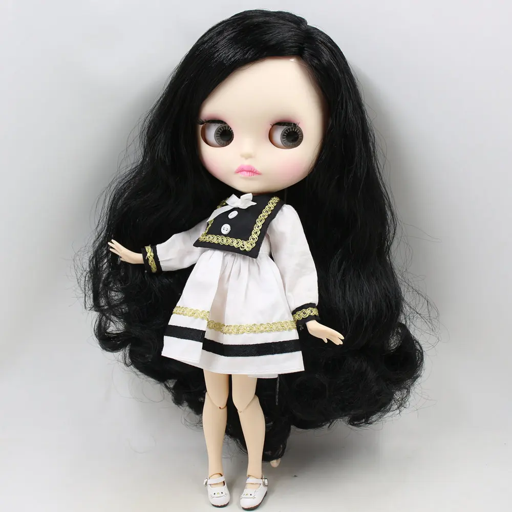 Icy Dbs Blyth Doll For Series No Bl117 Black Hair Saide Part Style Carved Lips Matte Face Joint Body 1 6 Bjd Dolls Aliexpress
