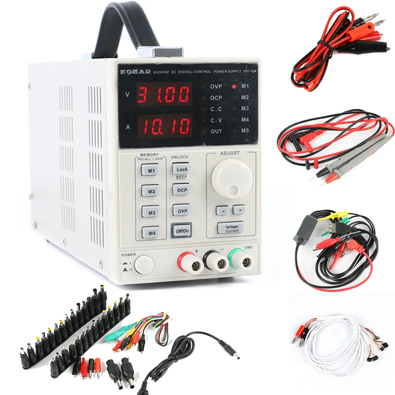 

KA3010P Programmable DC Power Supply 30V 10A High Accuracy Adjustable Digital Laboratory Power Supply 39pcs Laptop DC Adapter