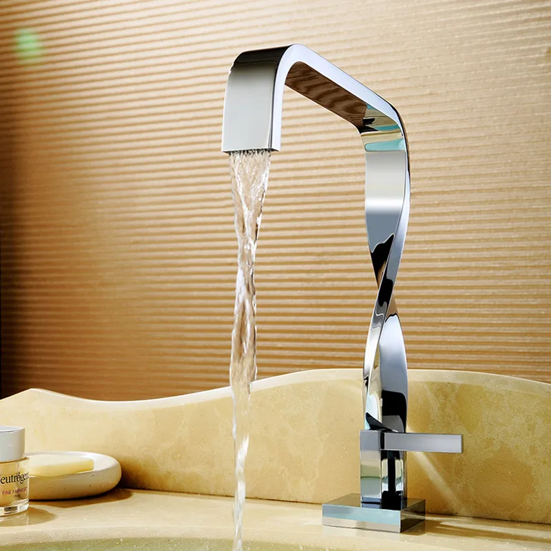 Günstig Twist chrom bad Wasserhahn becken kran wasser wasserhahn becken mixer torneira wasserhahn wasserhahn messing mischer MJ9999