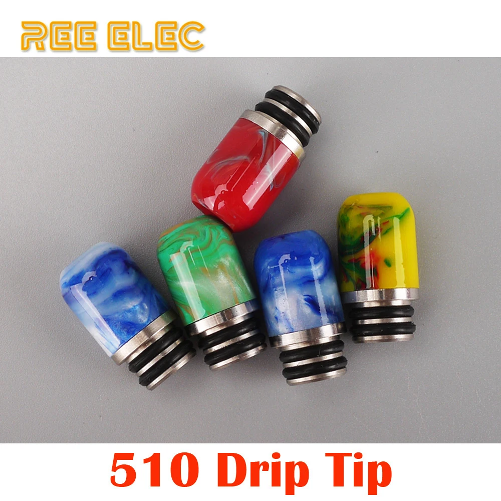 

REE ELEC Resin 510 Drip Tip For Electronic Cigarette Atomizer Tank Dual O Rings Drip Tips Vape Pen Accessories