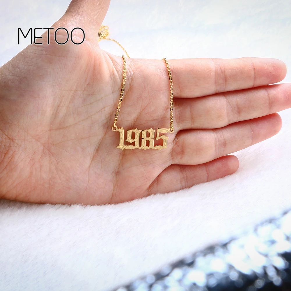 METOO подвеска EL Дата Подвеска Ожерелье дети Старый Английский ожерелье цифры для
