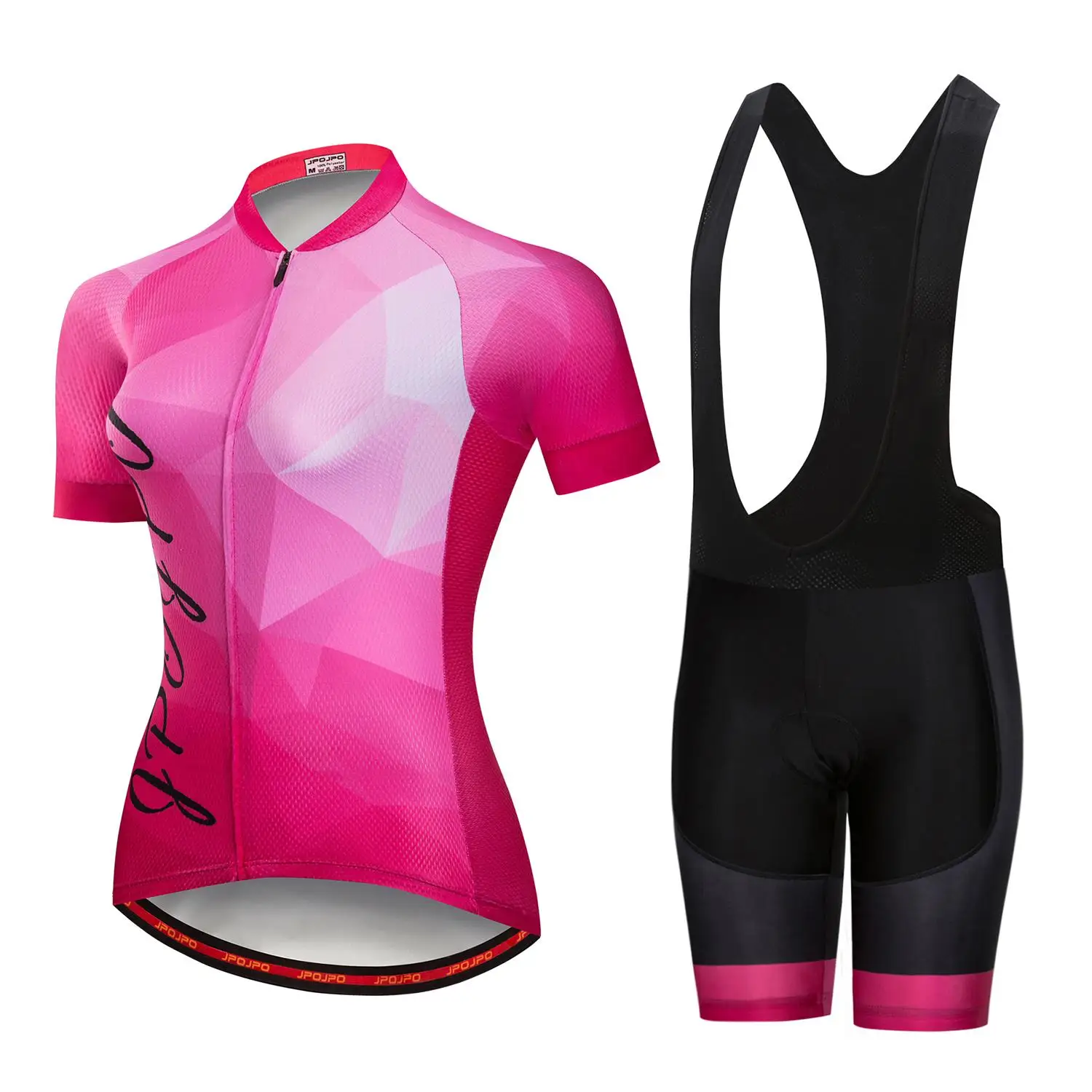 JPOJPO розовые летние Pro team велосипед Для женщин Vélo комплект дышащий короткий рукав MTB велосипеда Джерси устанавливает Ropa Ciclismo