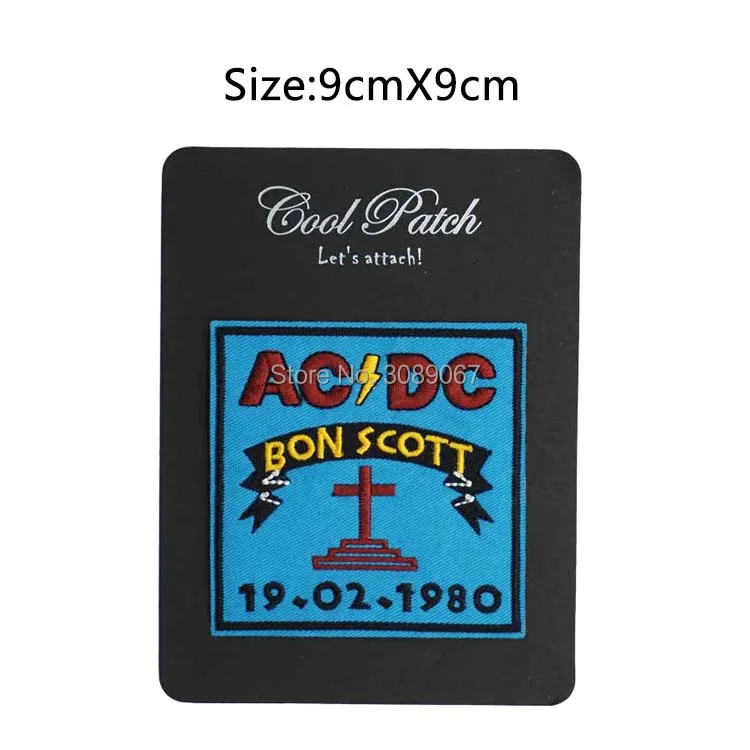 

3.5" AC/DC ACDC AC-DC BAND BON SCOTT MEMORIAL Music Band Iron On/Sew On Patch Tshirt TRANSFER MOTIF APPLIQUE Rock Punk Badge