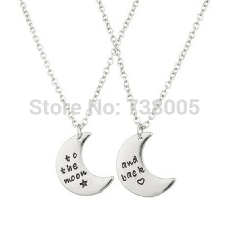 Ожерелье BFF Forever с надписью To The Moon & Back колье Best Friends и изображением сердца 2015 2