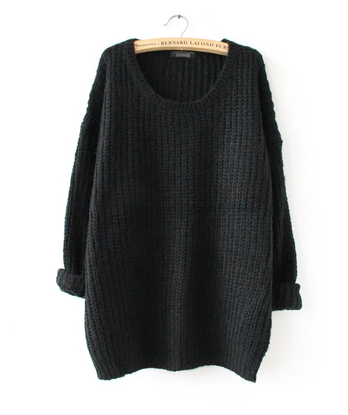 Импортные товары Европа и США свитер женский свободный большой размер женские свитера и пуловеры Vestidos MMY17064 - Цвет: Черный