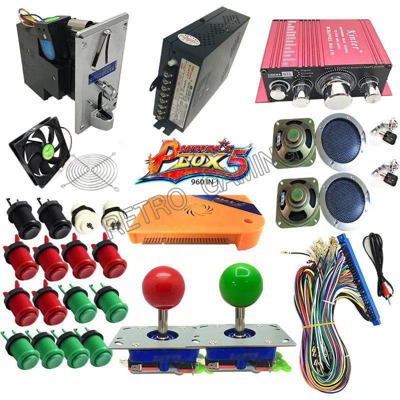 DIY 960 в 1 аркадный шкаф игровой автомат с Пандоре коробка 5 jamma доска комплект