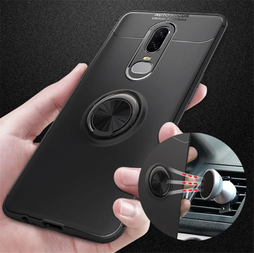 Магнитный автомобильный держатель чехол для Oneplus 6T силиконовый металлический