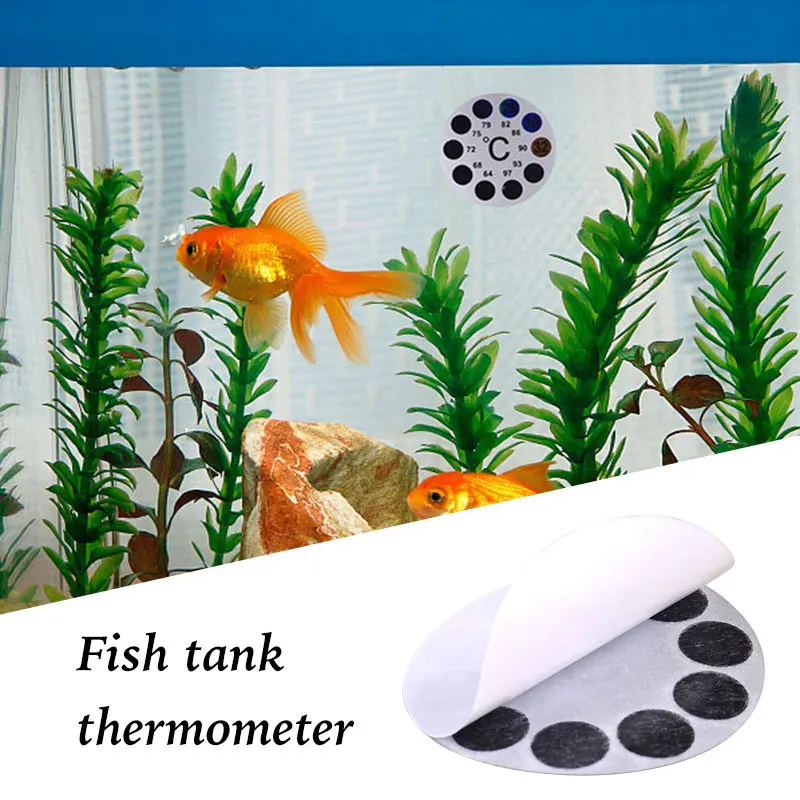 

1pc Round Patch Aquarium Thermometer Fish Tank Fridge Digital Thermometer Sticker Sensor Drop Shipping