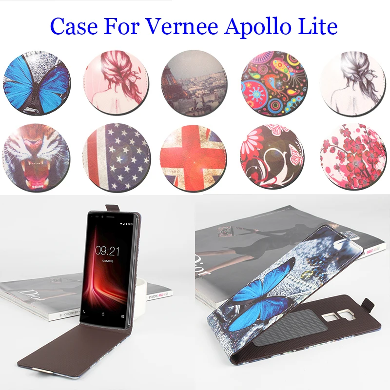 5.5inch Up Down Painted Luxury For Vernee Apollo Lite Case PU Leather Cases Flip Phone Cover Full Tracking | Мобильные телефоны и