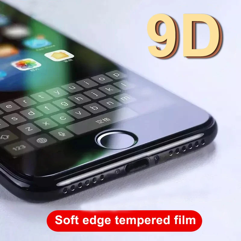Новинка 9D полное покрытие мягкий край закаленное стекло для iPhone 7 8 6 6s Plus Защитная