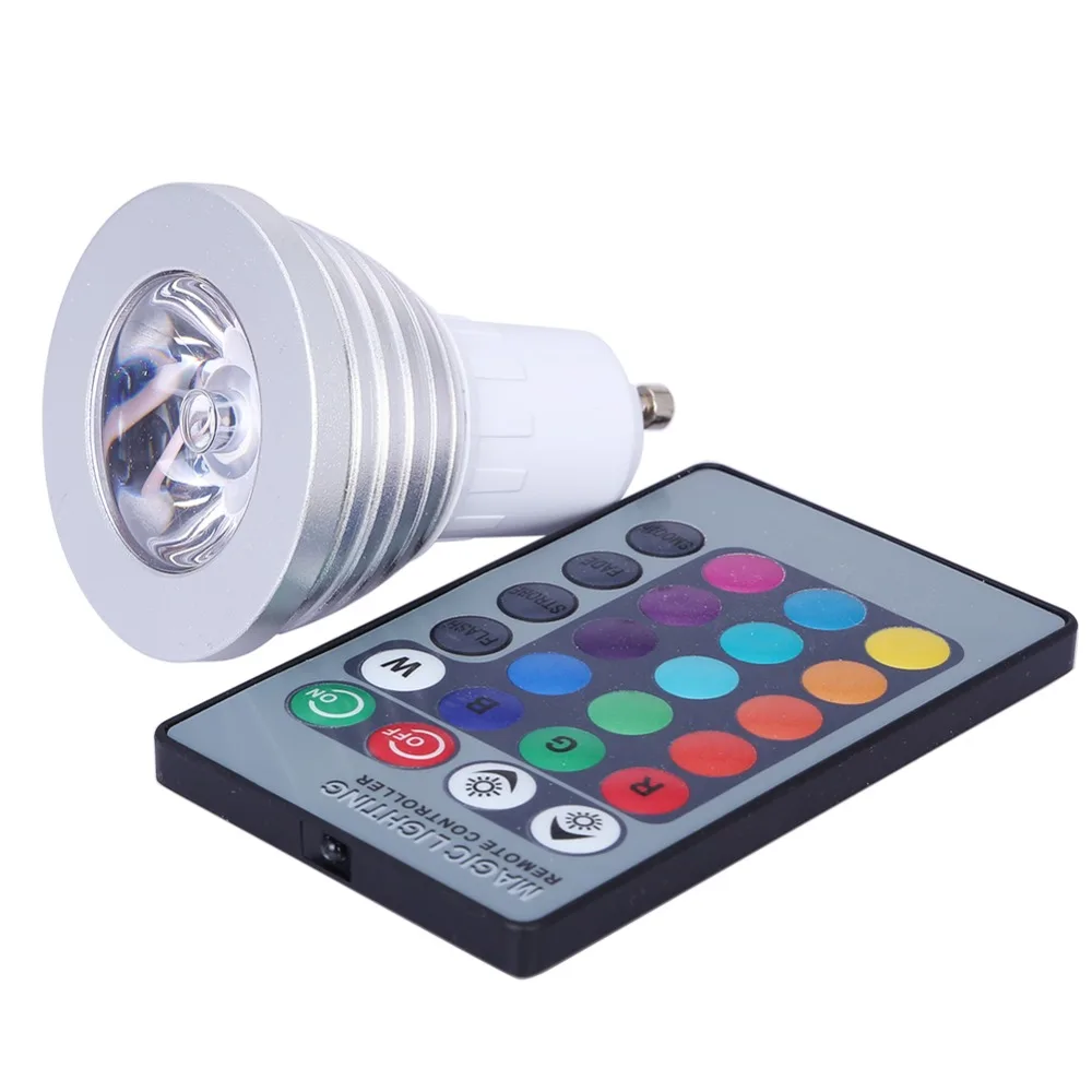 3 Вт E27 E14 GU10 RGB светодиодный светильник Точечный цветной 16 изменение цвета AC110V 220V с