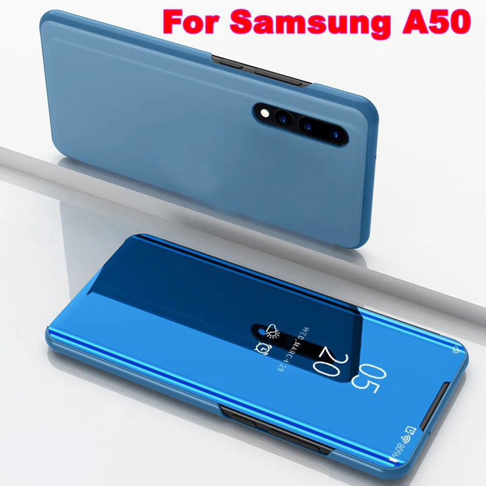Flip-Full-Cover-Case-For-Samsung-Galaxy-A50-A40-A70-A30-A20-A10-Case-Stand-Mirror