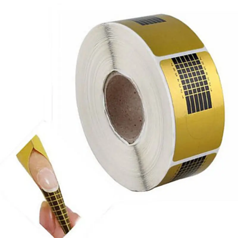 

100pcs/roll Nail Art Extension Sticker Guide Form Acrylic Professional Nail Tools Gel Nail Polish Curl Tips For Women