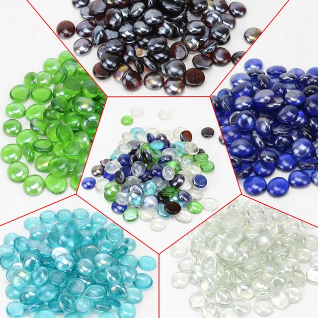 25Pcs /lot 18mm Aquarium Decoration Stones Glass Stones Fake Crystals Gems Vase Garden Pebble Stones 2