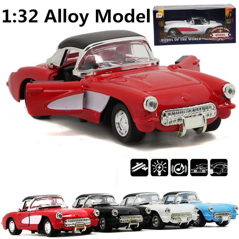 

1:32 vintage cars alloy model sound and light back to power car model, high simulation ornaments, free shipping
