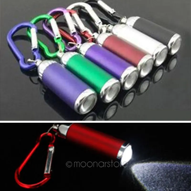 

1pcs Super Mini LED Flashlight Portable Waterproof Torch Carabiner Key Chain Hook Flashlight for Hiking Camping