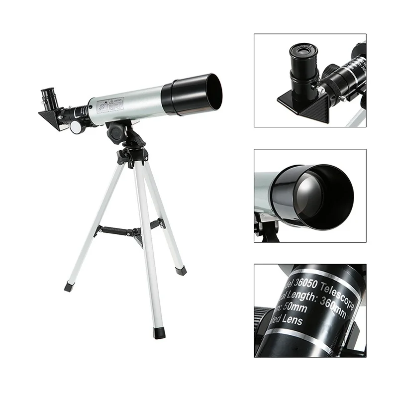 Outdoor Monocular Space 360 degrees Spotting Scope 50mm telescopic Astronomical Telescope With Portable Tripod 