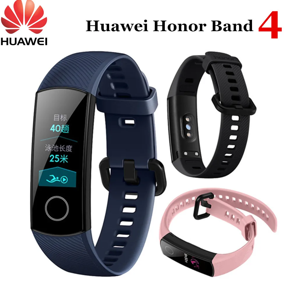 

Christmas Gift Huawei Honor Band 4 Smart Wristband Amoled Color 0.95" Touchscreen Swim Posture Detect Heart Rate Sleep Snap