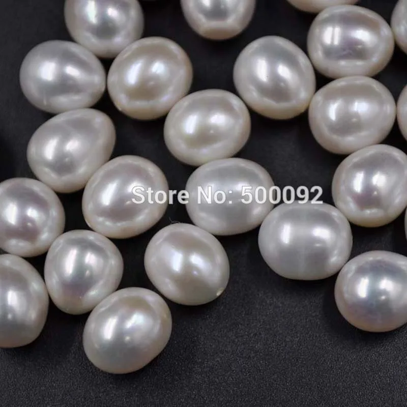 

wholesale 9.5-10mm white drop freshwater pearl half hole beads