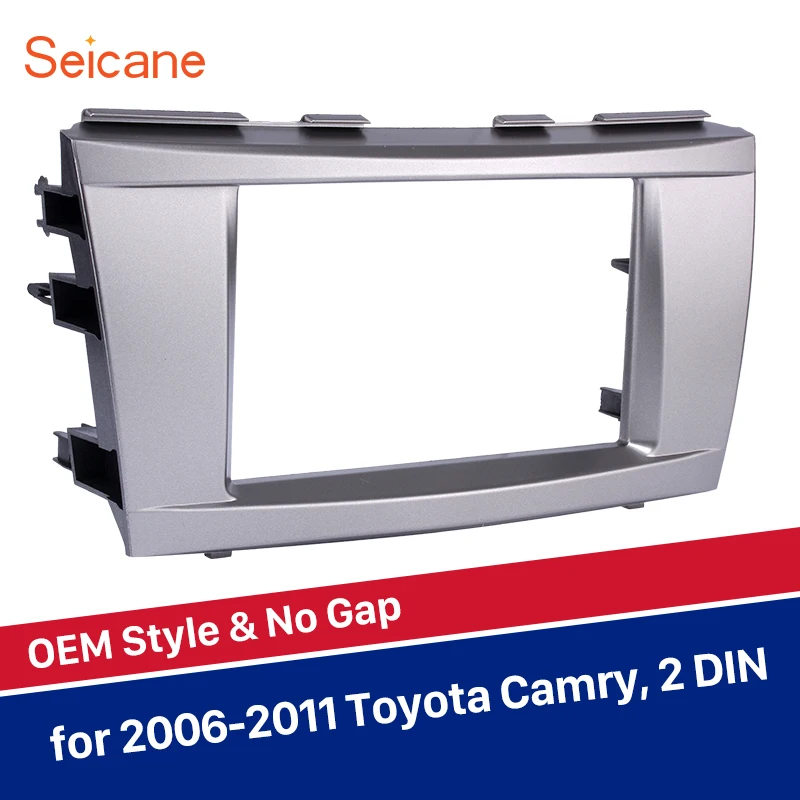 

Seicane 173*98mm Double Din Car Radio Panel Face Fascia Frame for 2006-2011 Toyota Camry Audio cover Plate Installation Kit