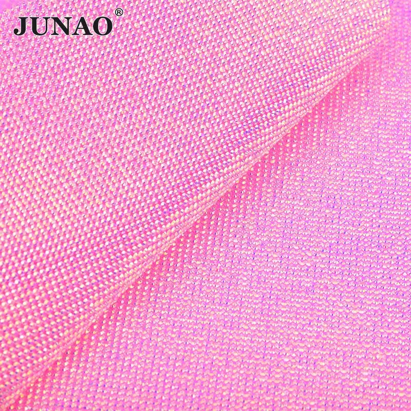 JUNAO 24x40 см 10 цветов самоклеющиеся Хрустальные ленты AB Стразы отделка стекло бусины аппликация скрапбук одежда со стразами кристаллами - Цвет: Rose AB