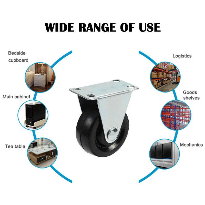 Ролики Колеса резиновый поворотный фиксированный сверхмощный для мебель на колесиках шкаф CLH@ 8