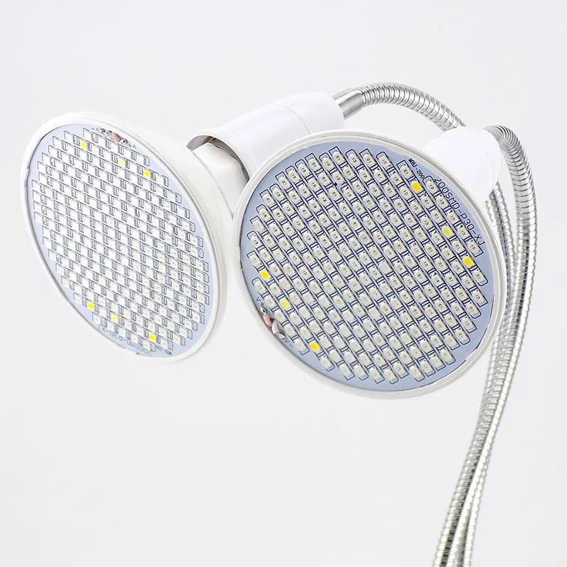 Lâmpada de Luz Clipe para o Interior de Veg Espectro Completo Dupla Cabeça Led Planta Flor Crescer Vermelho Azul uv ir Luzes E27 Casa Verde 200 10 uv ir luzes clipe para o interior de veg e27 casa verde