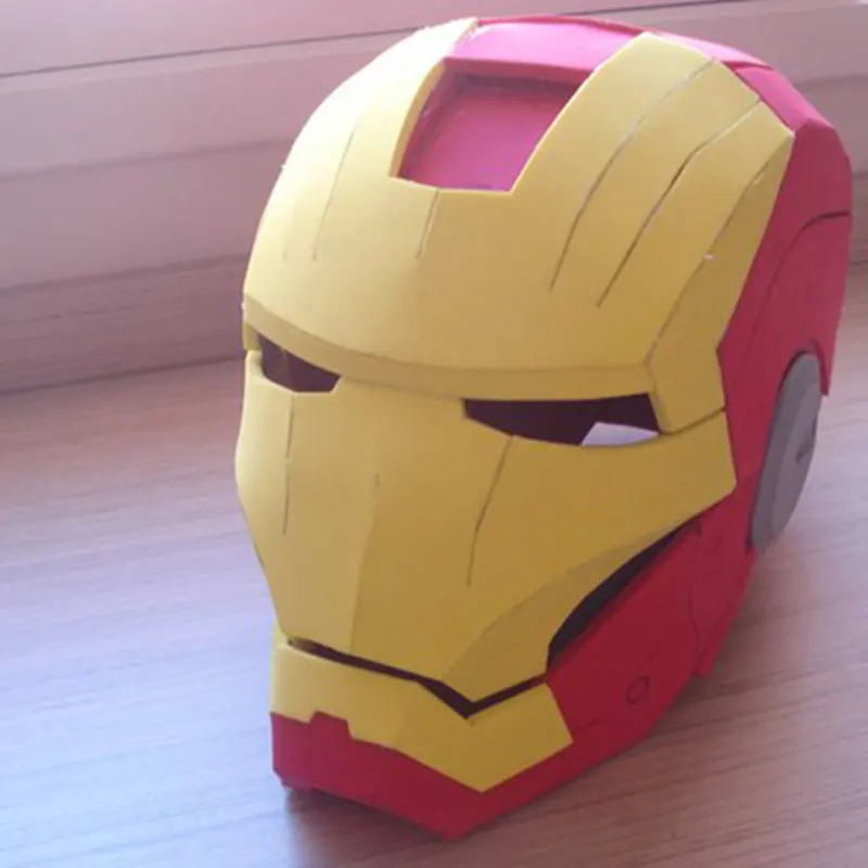 

Paper Iron Man head Model Toys Handmade DIY material manual creative Party show props tide decorate Image Gift For Children
