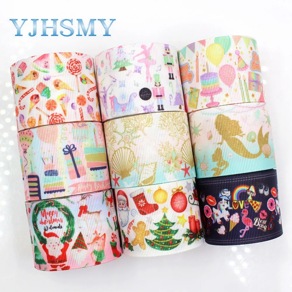 YJHSMY G-18716-620 38 мм 10 ярдов мультфильм печатных grosgrain ленты DIY ручной работы