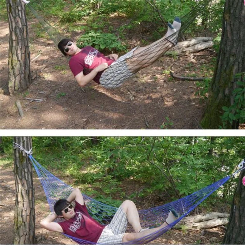 

240*80CM Portable Tree Hanging Hammock Garden Nylon Swing Chair Outdoor Camping Meshy Hammock
