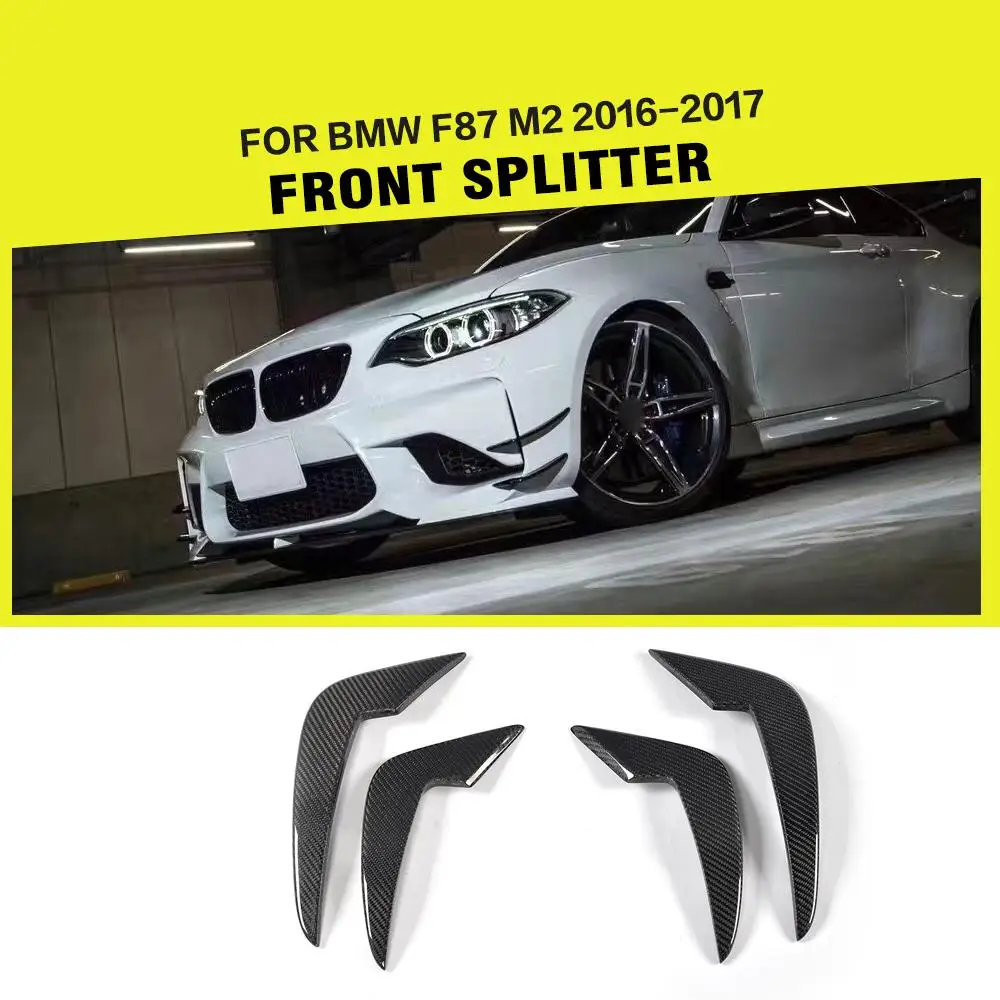 Углеродное волокно гонки переднего бампера боковые разветвители вентиляционные отверстия украшения планки для BMW 2 серии F87 M2 Coupe 2 двери