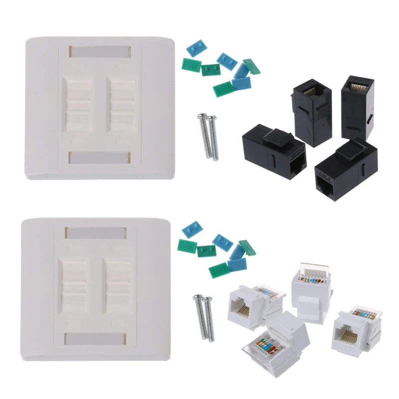 

4 Ports RJ45 Network 86mm Standard Wall Plate CAT5e/CAT6 modules RJ45 Socket