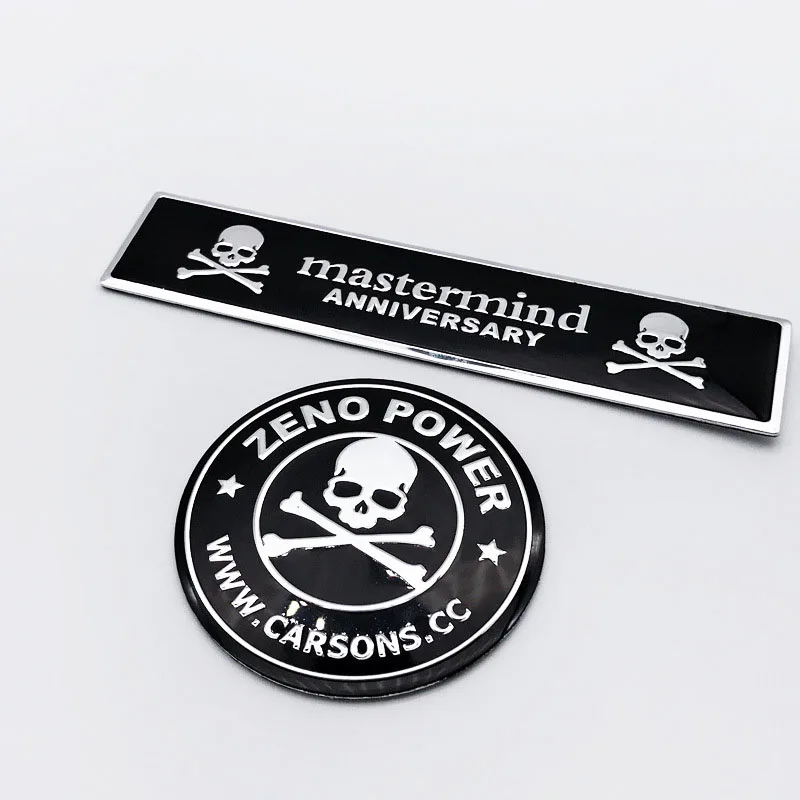 

12*2.5cm 3D Metal Mastermind Skeleton Car-Styling Badge Emblem Car Sticker Auto Decal Fashion decoration Auto Accessories