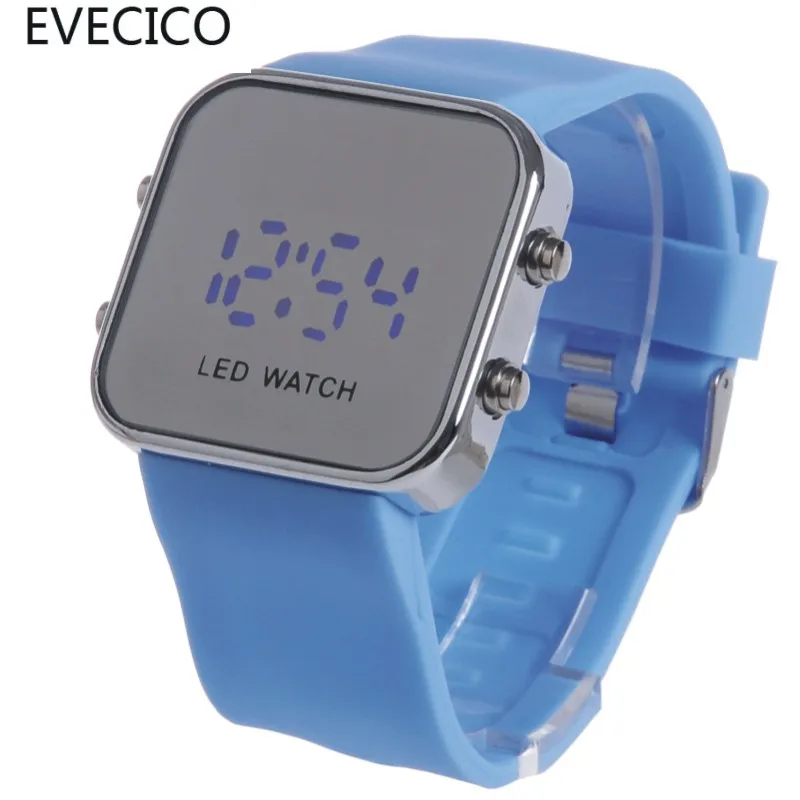 The trend of electronic watch led waterproof watch lovers table jelly table mirror table