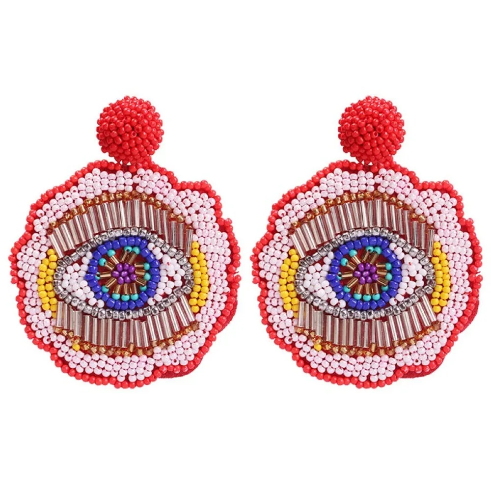 

New Style Devil of Eyes Stud/Post Earrings Creative Manual Beads Earrings Bohemian Beach Miyuki Round For Women Birthday Gift