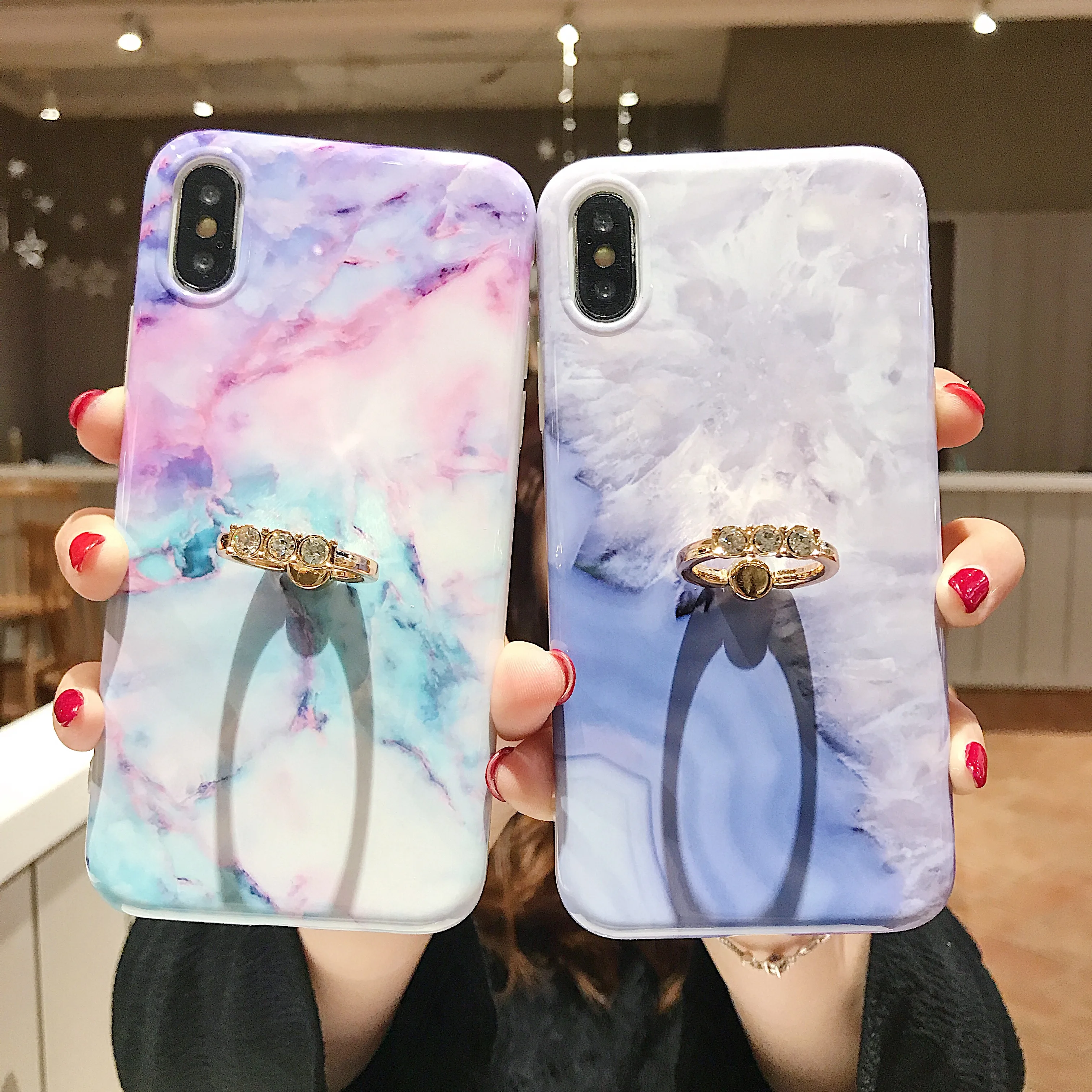 Мраморный Мягкий силиконовый чехол для iPhone X XS Max 8 7 6 6s Plus металлический скрытый