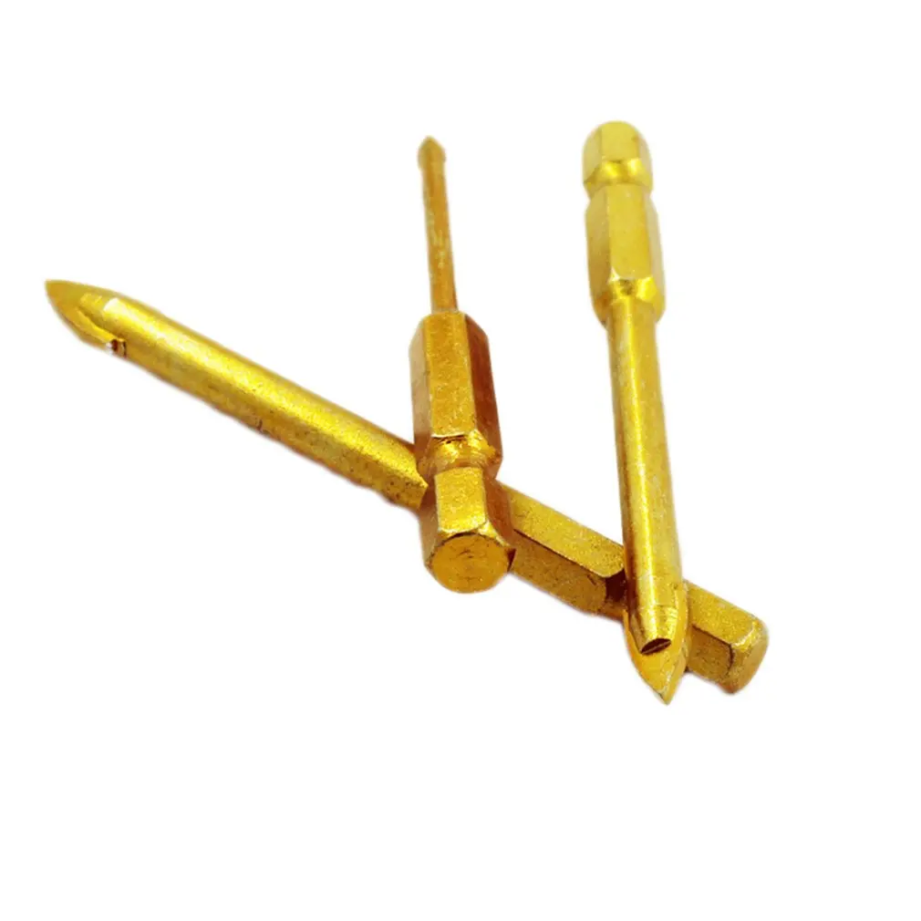Cristal Porcelana mármol Spade Brocas de titanio recubrimiento de carburo de vástago hexagonal 3-10mm oro 5PC Cristal Porcelana mármol Spade Brocas de titanio recubrimiento de carburo de vástago hexagonal 3-10mm oro 5PC