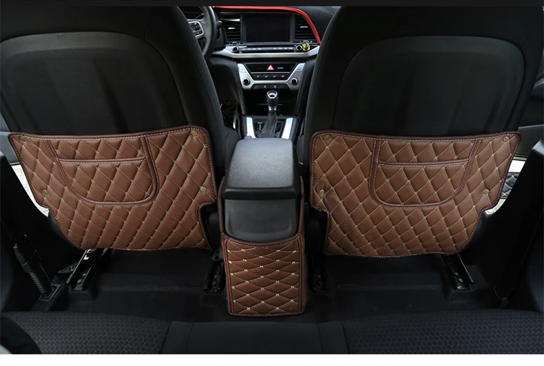 Для hyundai Elantra,, защита для сидений, защита заднего сиденья, защита от ударов, чехол для сиденья, автомобильные аксессуары - Цвет: Brown