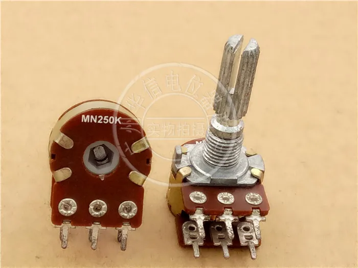 2pcs Taiwan Double Balance Potentiometer MN250K / With Midpoint / Middle back to zero / 25MM Handle Knurled Shaft