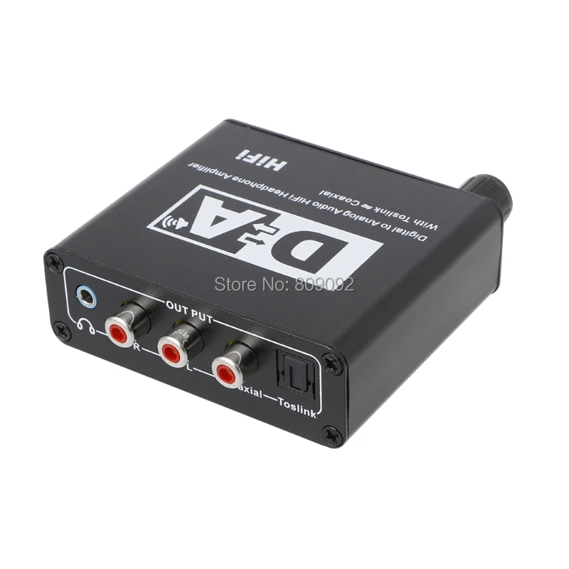 High Quality Digital to Analog Audio HiFi Head Phone Amplifier Converter Box Toslink Coaxial