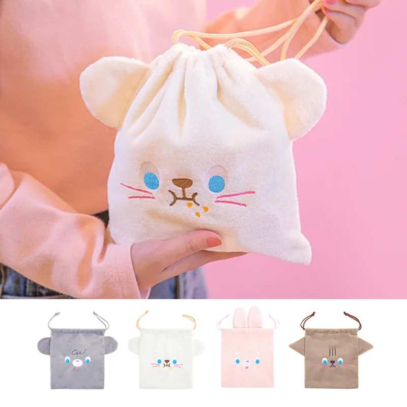 Cute Portable Drawstring Bag Toiletry Bag Travel Organizer Bag for