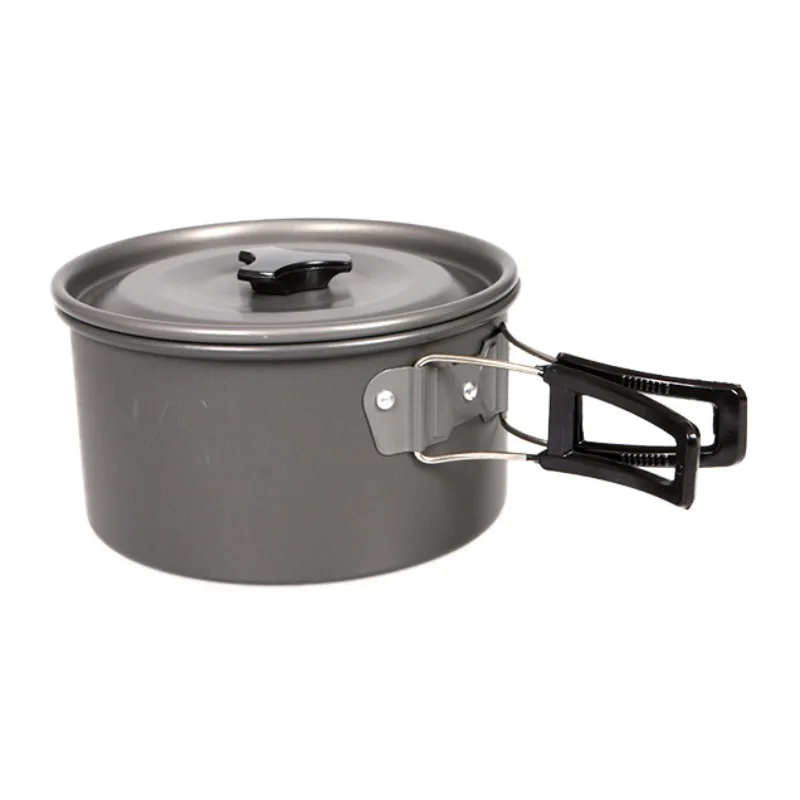 Al aire libre Camping Cooking Set 2-3 personas Portable tetera cafetera hervidor ollas y sartenes al aire libre Tablewares